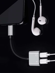 Adaptador de cable de cargador Lightning 2 en 1 - Plateado - Ver 4