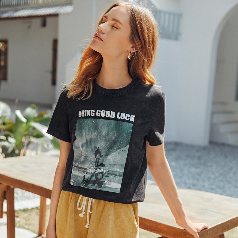 

Figure & Letter Graphic Tee, Black