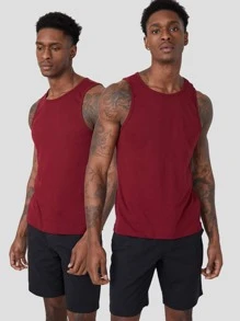 Manfinity NiteLyfe 2 paquetes de camiseta de tirantes de cuello redondo para hombre - Granate - Ver 1