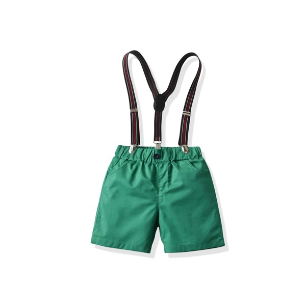 

Toddler Boys Slant Pocket Suspender Shorts, Green
