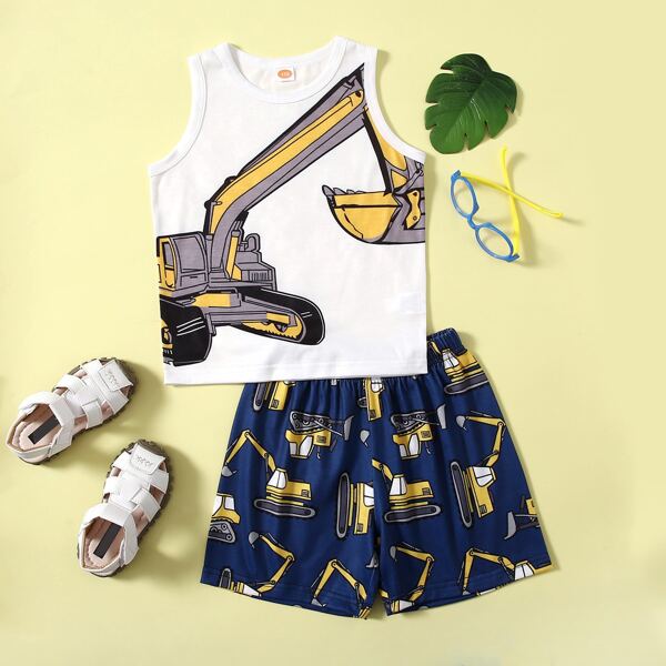 

Toddler Boys Grab Print Tank Top & Shorts, Multicolor