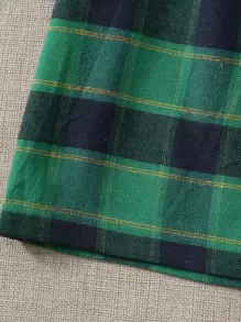 SHEIN Qutie 字母圖案羅紋針織短版背心上衣和格紋半身裙套裝