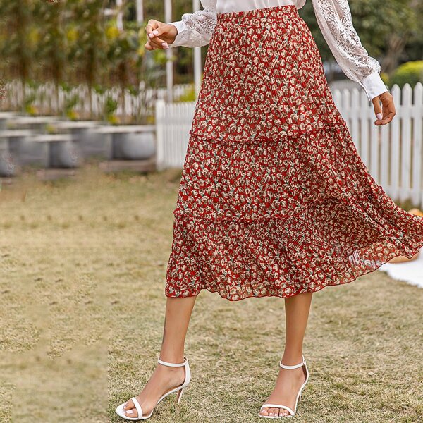 

Ditsy Floral Layered Skirt, Multicolor