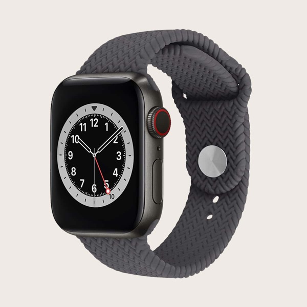 

Woven Pattern Silicone Apple Watchband, Grey
