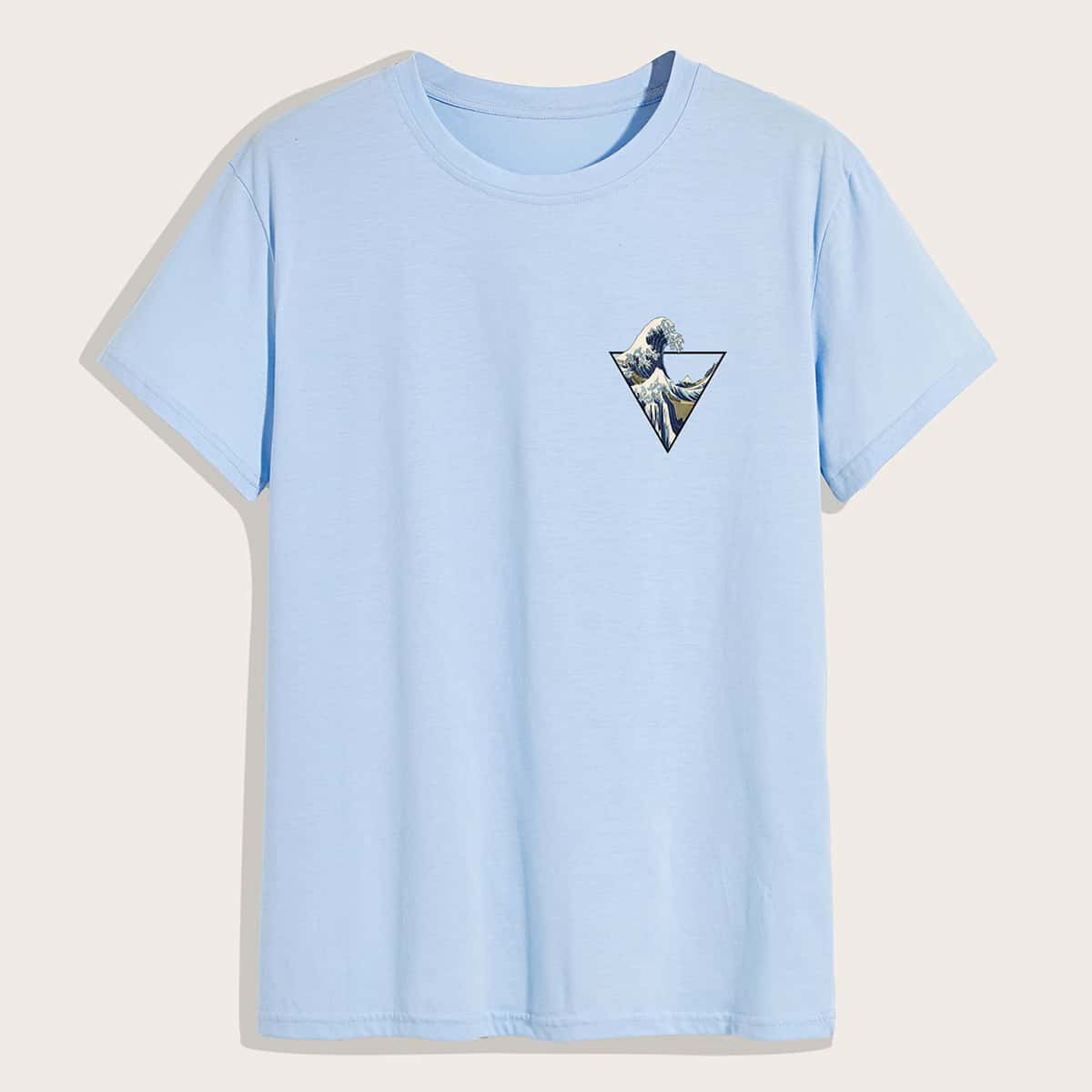 

Guys Wave Graphic Tee, Baby blue