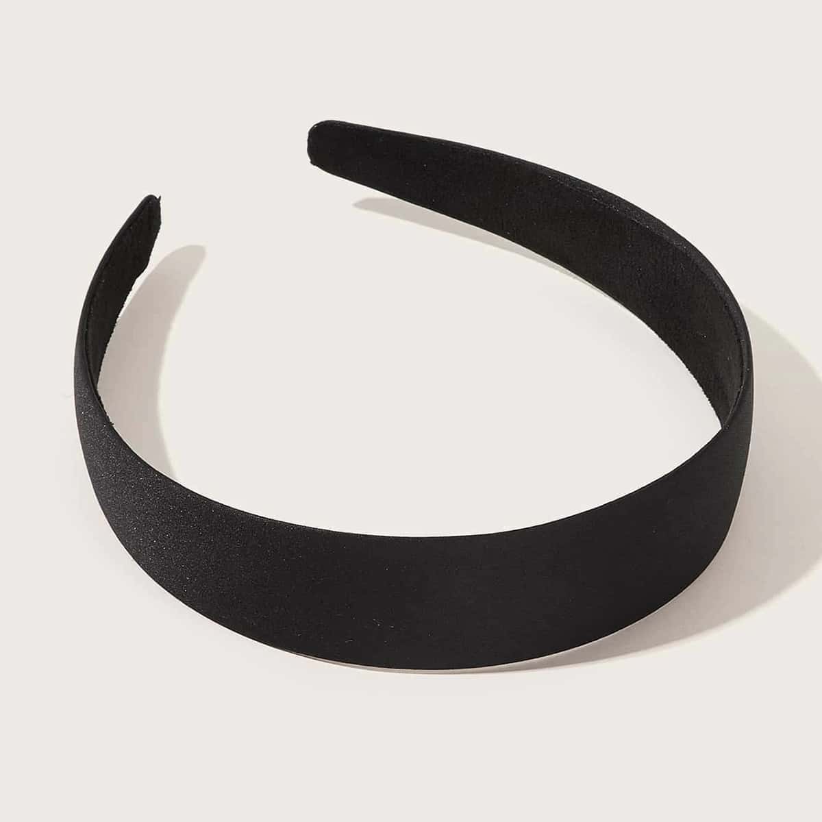 

1pc Solid Wide Headband, Black