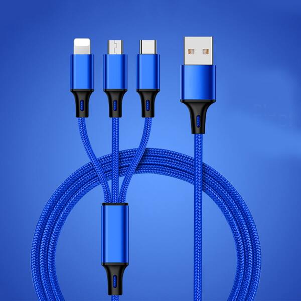 

3 In 1 Braided Data Cable, Blue