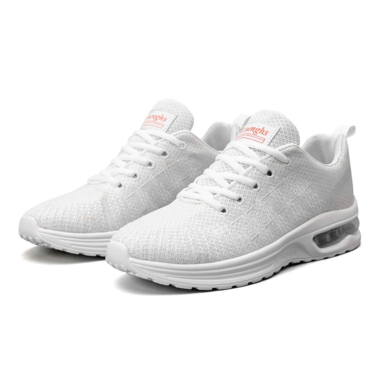 

Lace-up Knit Chunky Sneakers, White