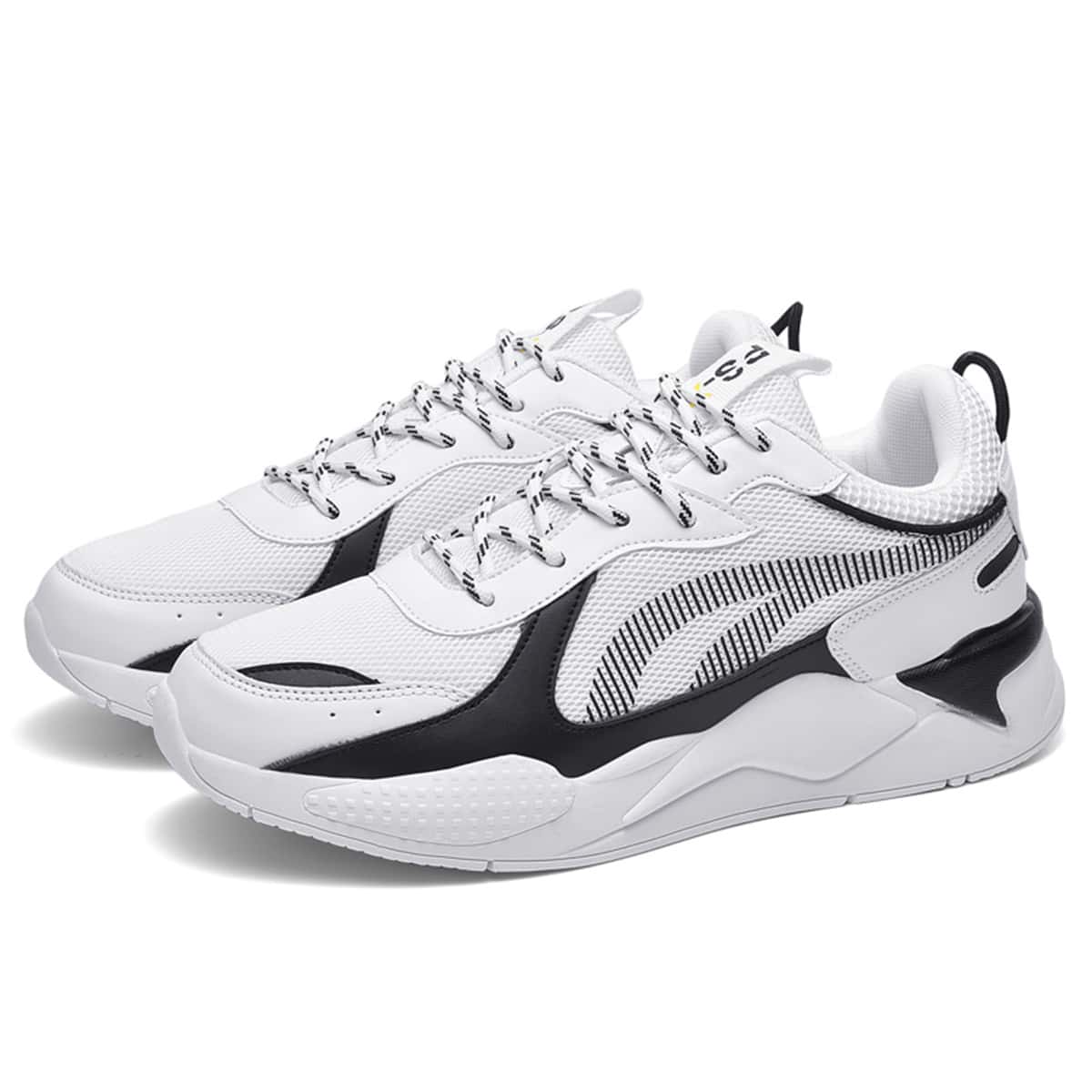 

Lace-up Mesh Chunky Sneakers, White