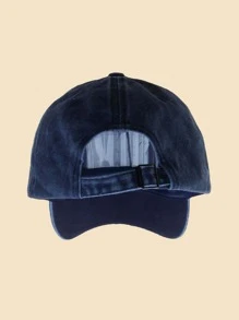 Flower Print Baseball Cap Casual Valentines - Navy Blue - View 3