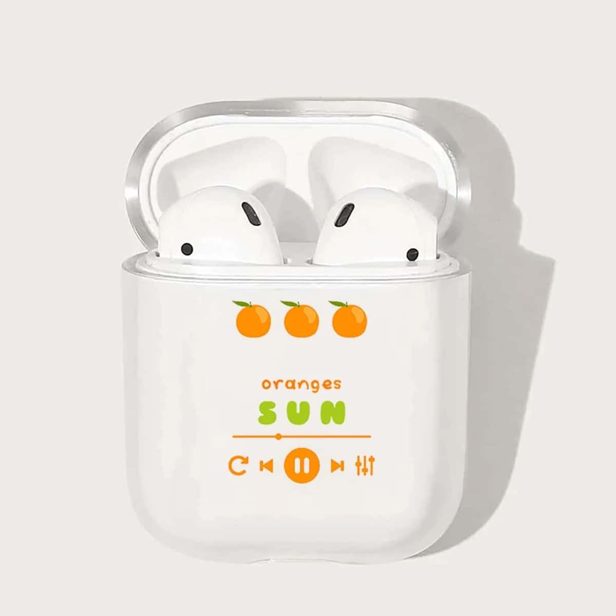 

Orange & Letter Print AirPods Case