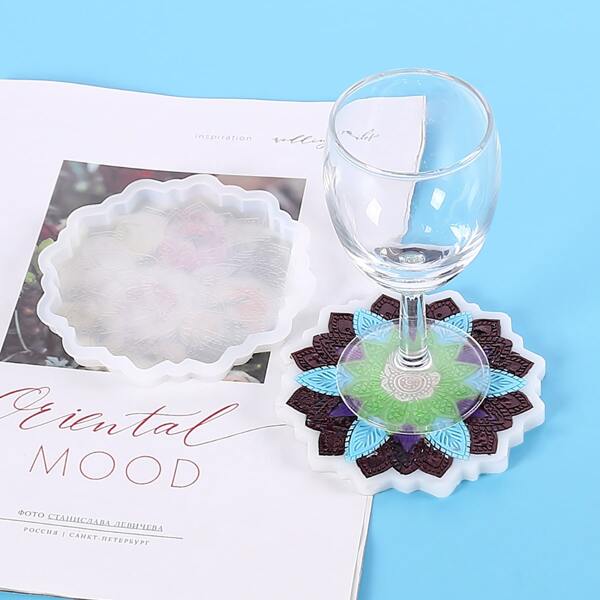 

1pc DIY Mandala Coaster Epoxy Mold, White