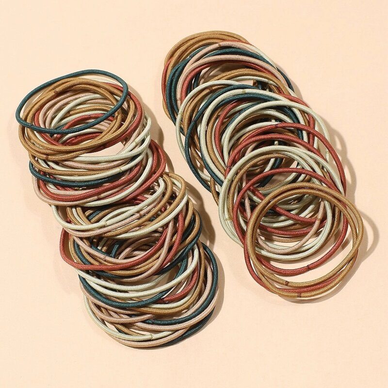 

50pcs Random Simple Hair Tie, Multicolor