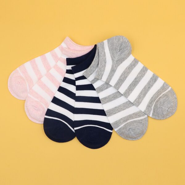 

6pairs Striped Ankle Socks, Multicolor