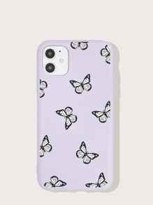 Butterfly Print Case Compatible With iPhone - Purple - View 1