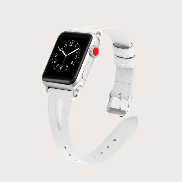 

Metal Buckle Apple Watchband, White