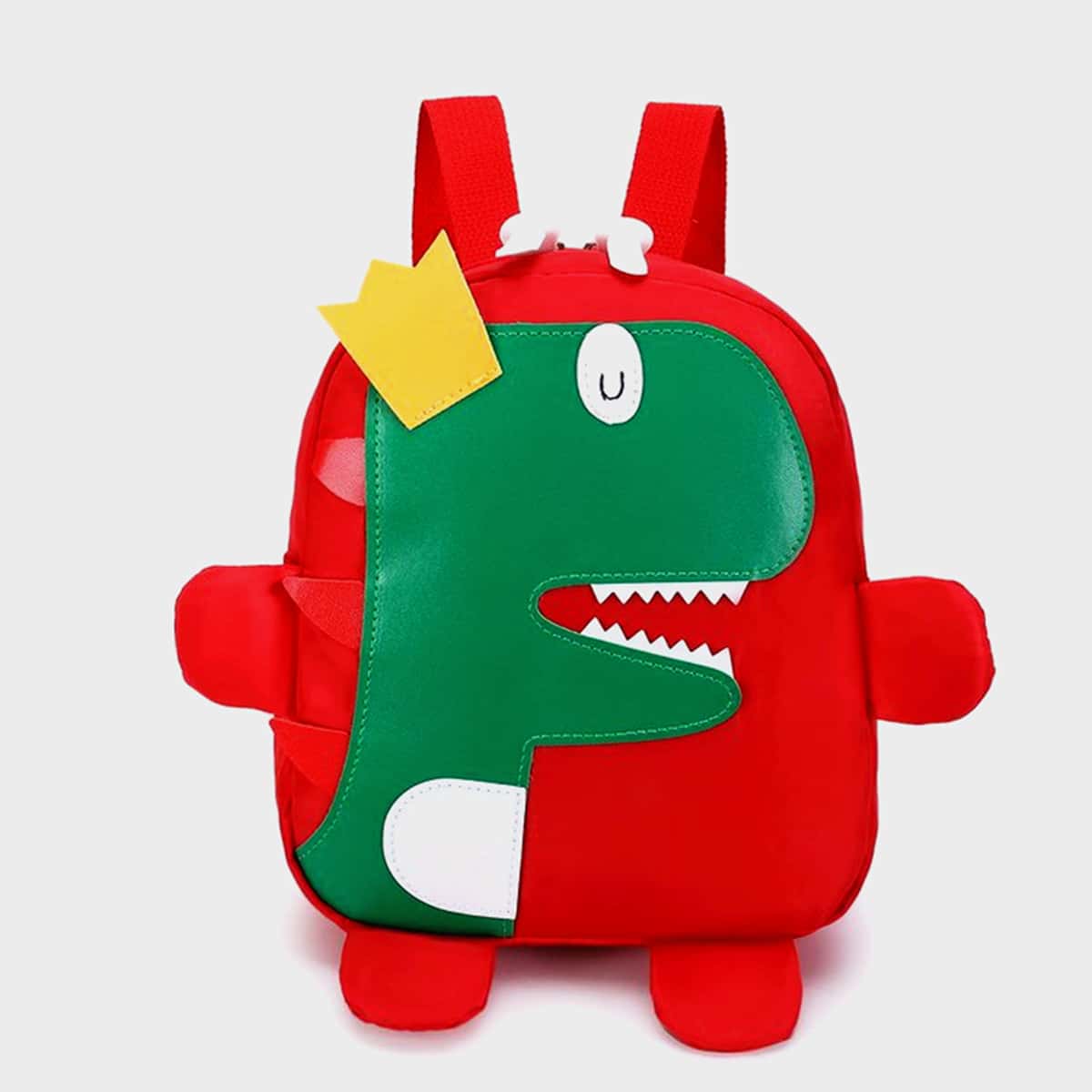 

Cartoon Dinosaur Canvas Backpack, Red