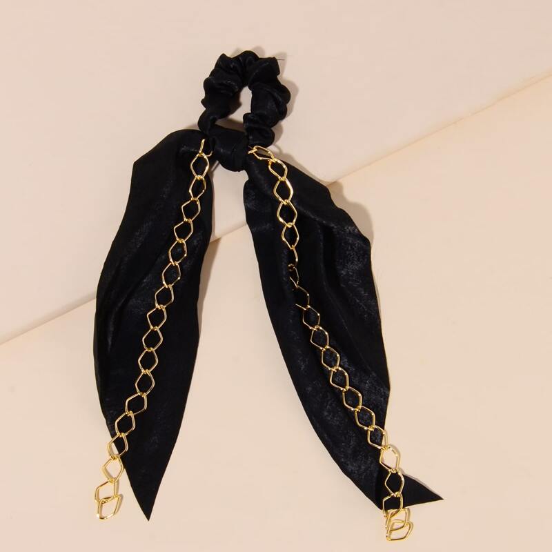 

1pc Chain Scrunchie Scarf, Multicolor