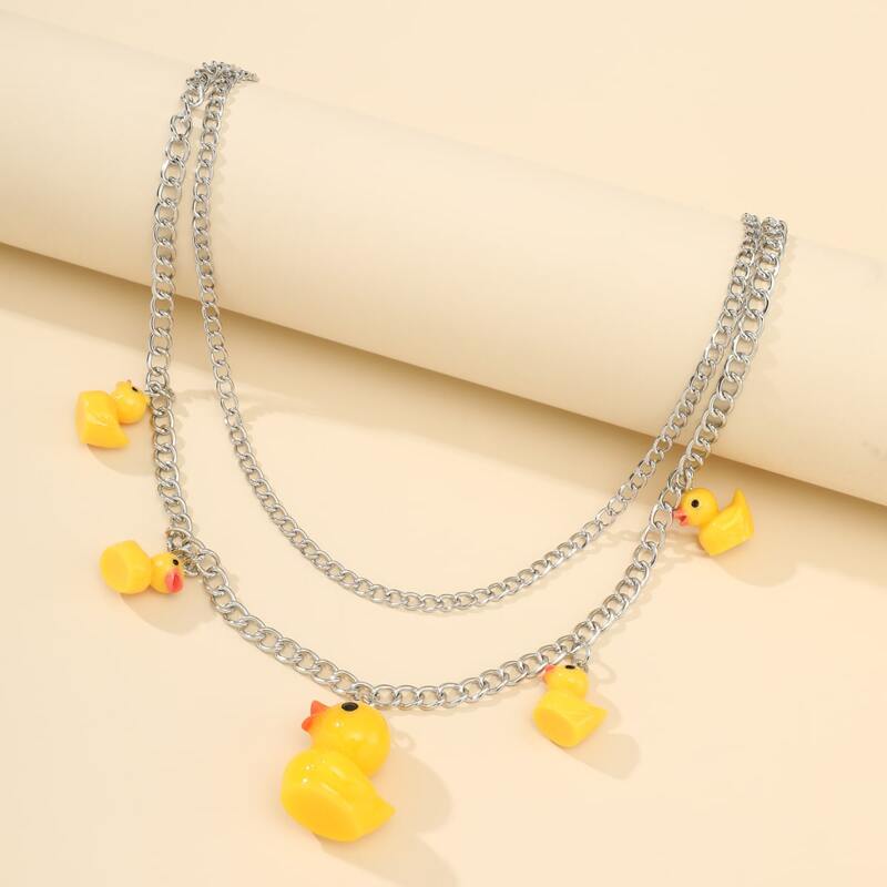 

Cartoon Duck Decor Pants Chain, Silver
