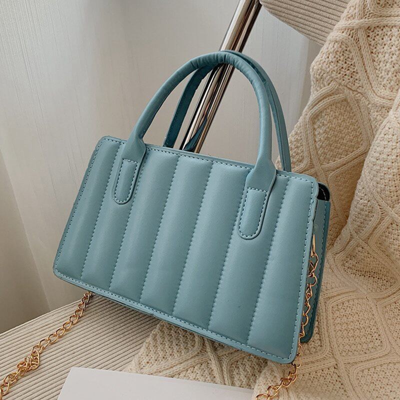 

Solid Chain Satchel Bag, Dusty blue