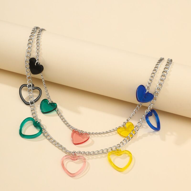 

Heart Charm Pants Chain, Multicolor