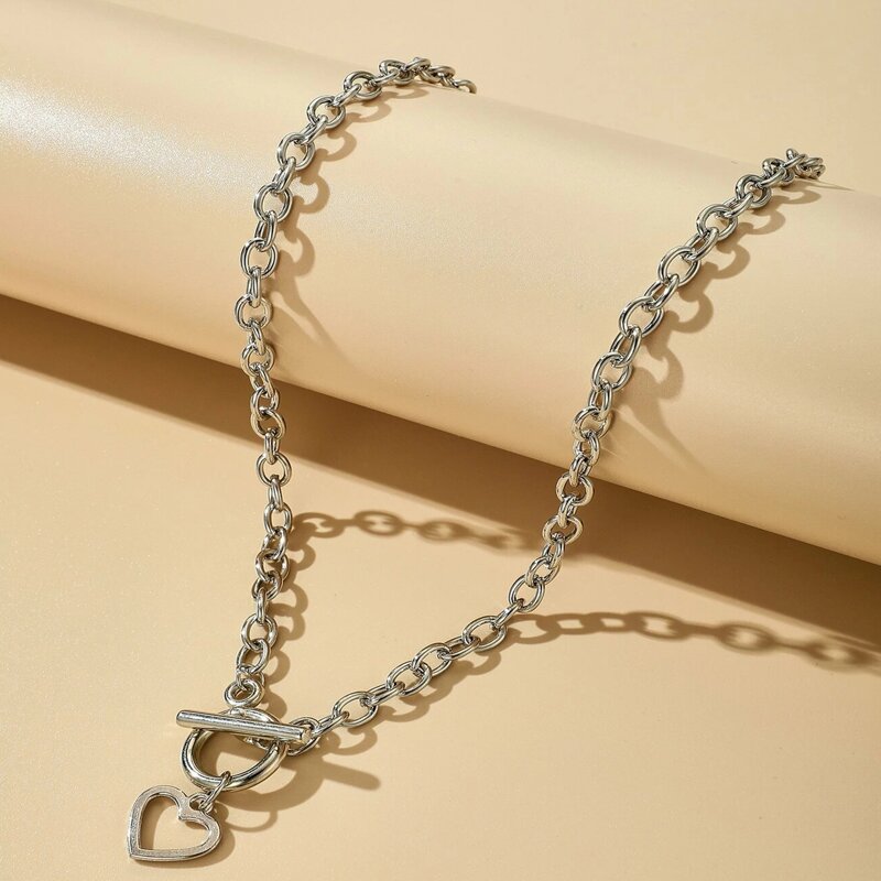 

Heart Chain Necklace, Silver