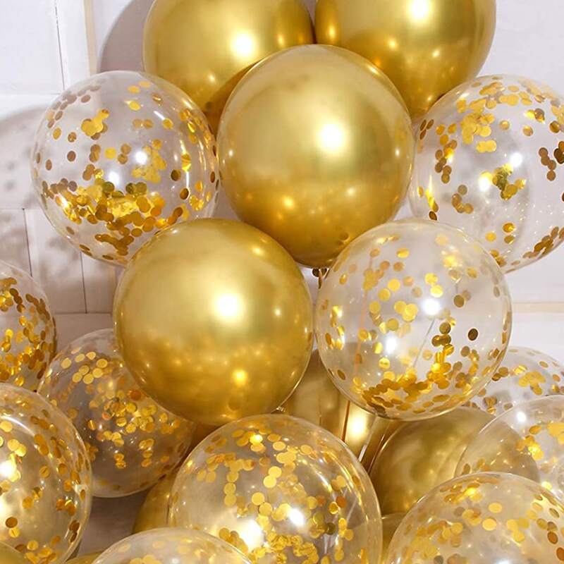 

20pcs Decorative Balloon Set, Gold