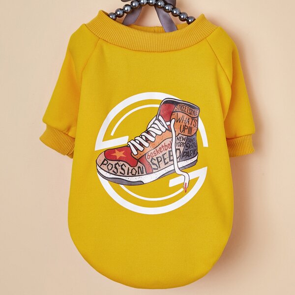 

Shoes Print Pet Sweatshirt, Yellow