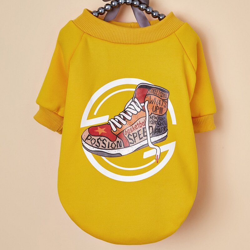 

Shoes Print Pet Sweatshirt, Yellow