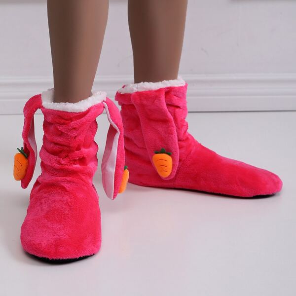 

Ear Decor Warm Slipper Boots, Hot pink