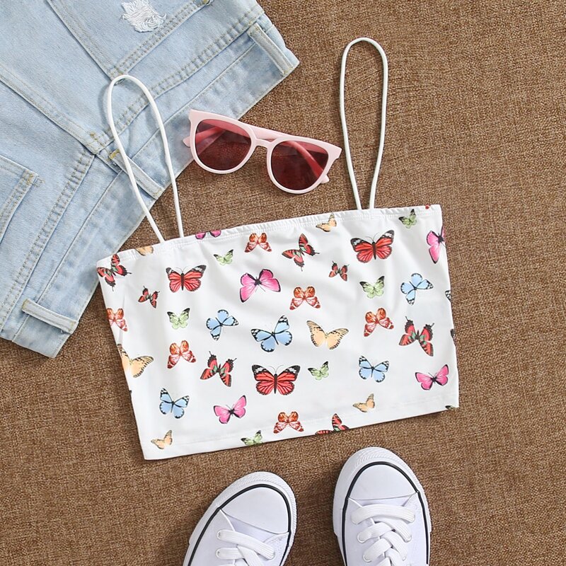 

Butterfly Print Cami Top, White