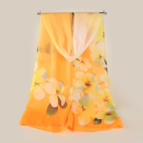 

Flower Pattern Scarf, Yellow