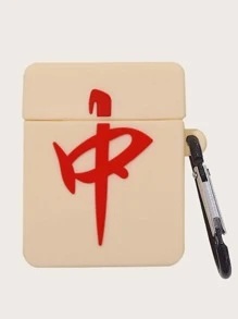 Mahjong Design Silicone Airpods Case - Beige - View 1