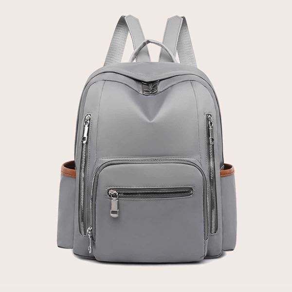 

Zip Front Backpack, Grey