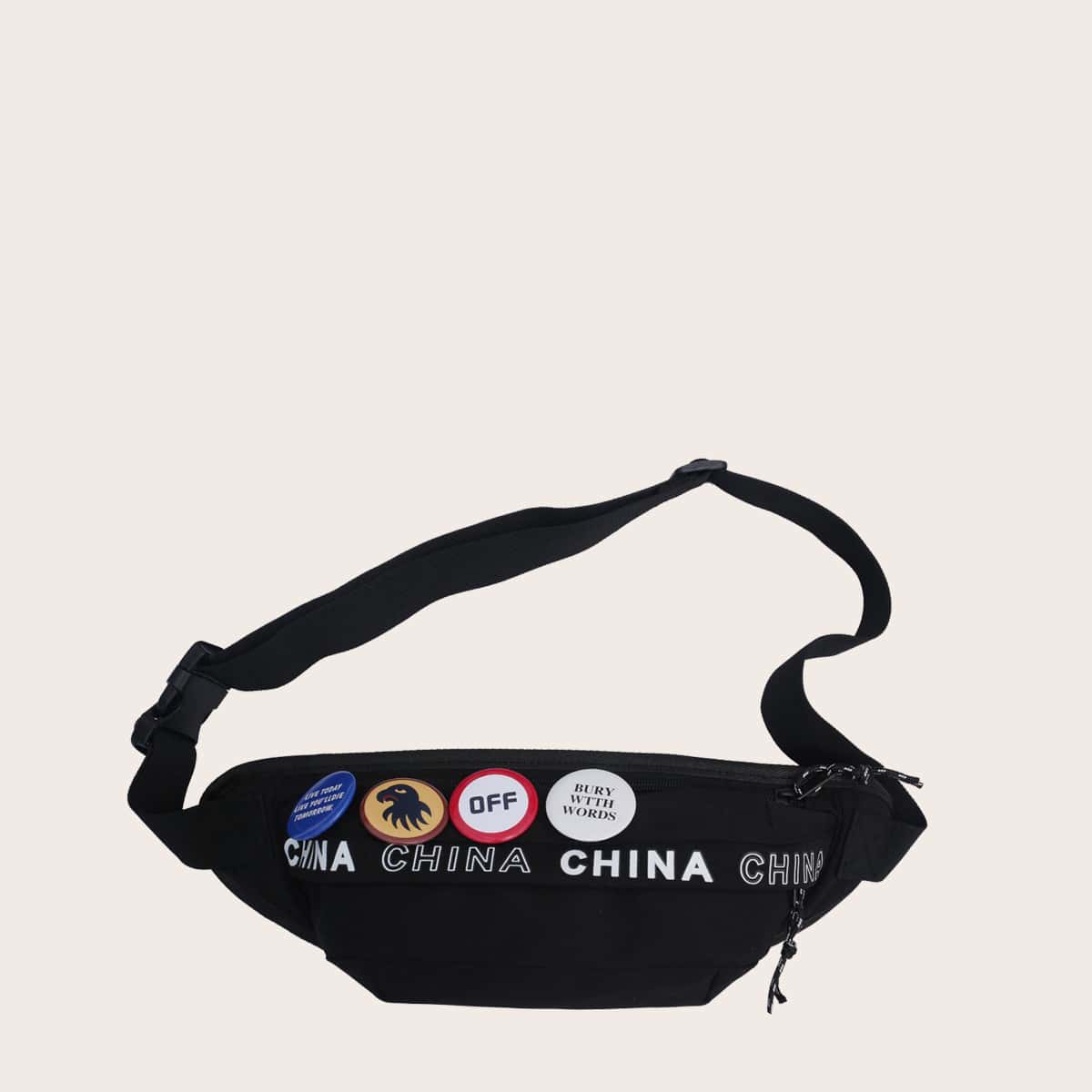 

Guys Letter Graphic Fanny Pack, Black