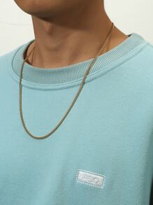 時尚流行男士不銹鋼項鍊，適合珠寶禮物和時尚外觀 - 金黃色 - 查看 1