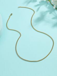 時尚流行男士不銹鋼項鍊，適合珠寶禮物和時尚外觀 - 金黃色 - 查看 2