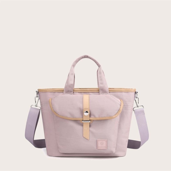 

Pocket Front Tote Bag, Pink