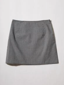 Chiquease m形開衩下擺格紋半身裙 - 彩色 - 查看 2