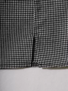 Chiquease m形開衩下擺格紋半身裙 - 彩色 - 查看 4