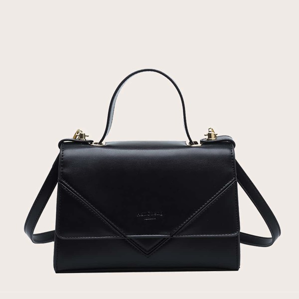 

Top Handle Satchel Bag, Black