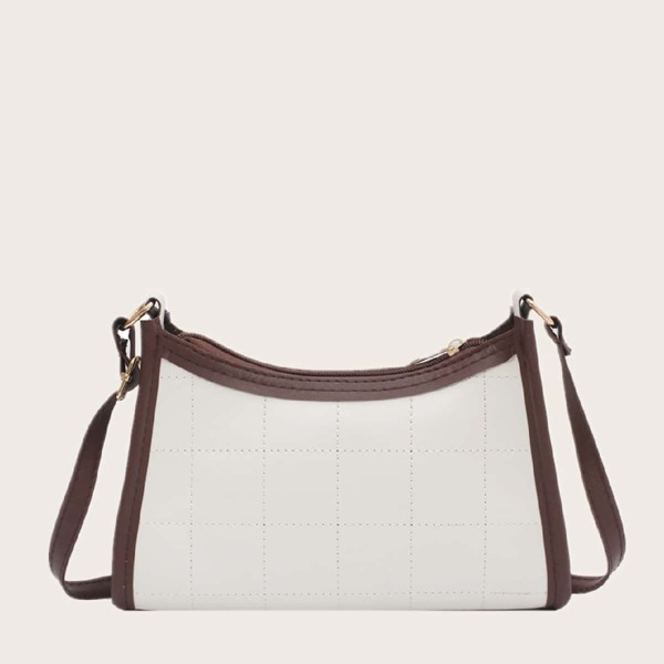 

Contrast Piping Stitch Detail Crossbody Bag, Beige