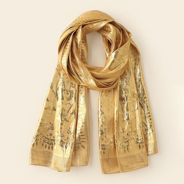 

Rhinestone Decor Scarf, Gold