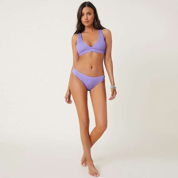 

V Neck Bikini Top, Lilac purple
