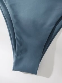 Swim Basics Summer Beach 3packs Triangle Tie Side Bikini Set - Dusty Blue - View 5