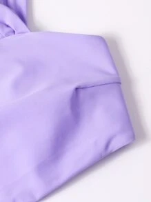 Cut-Out Waist One Piece Swimsuit, For Summer Beach Vacation - Mauve Purple - View 4