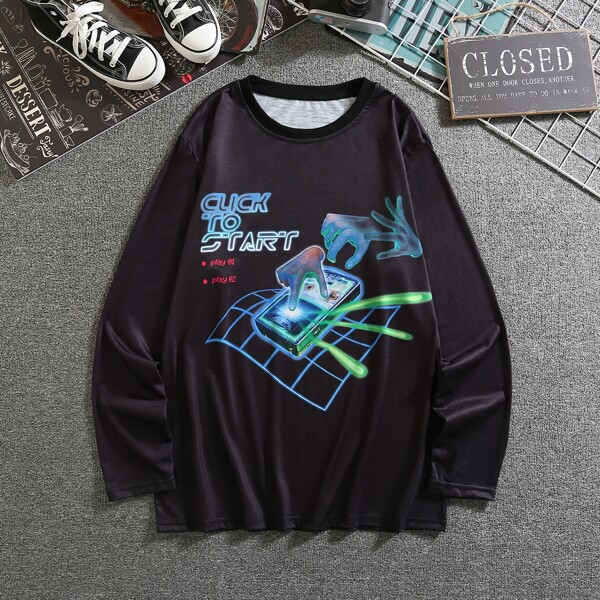 

Hand And Letter Graphic Tee, Black