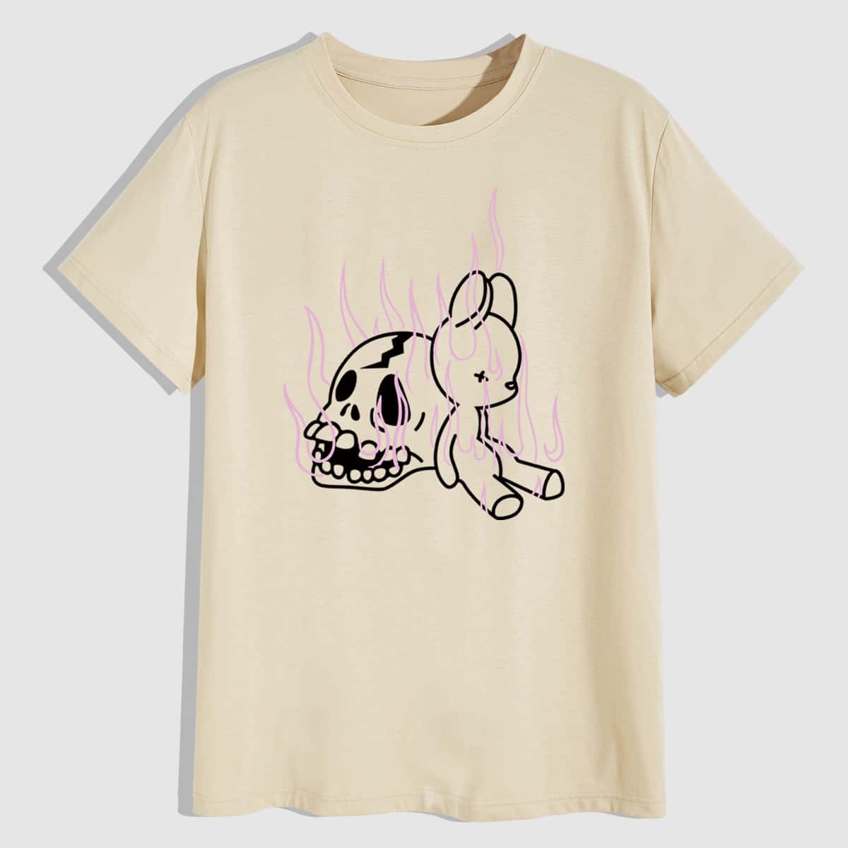 

Guys Skull & Rabbit Graphic Tee, Khaki