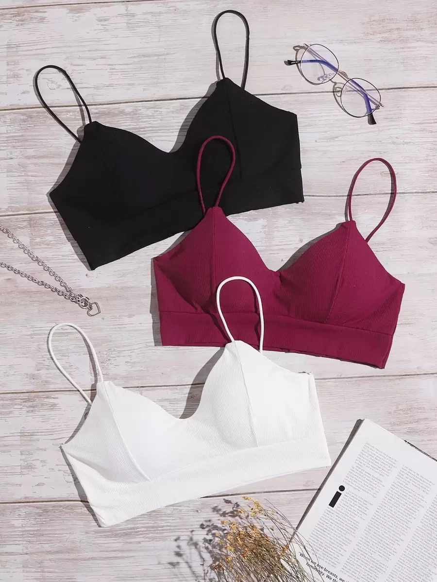 3pack Rib Bra Set - Multicolor - View 1