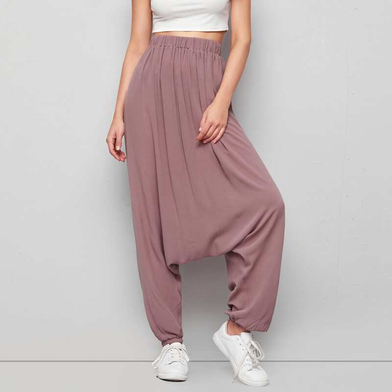 

Solid Harem Sleep Pants, Dusty pink